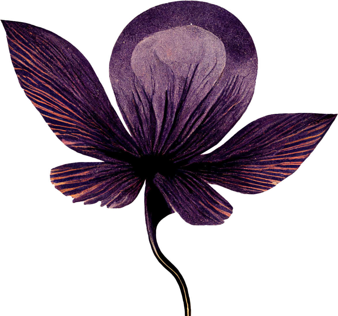 Purple Retro Flower Cutout