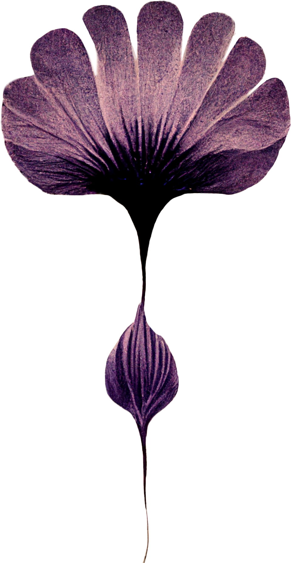 Purple Retro Flower Cutout